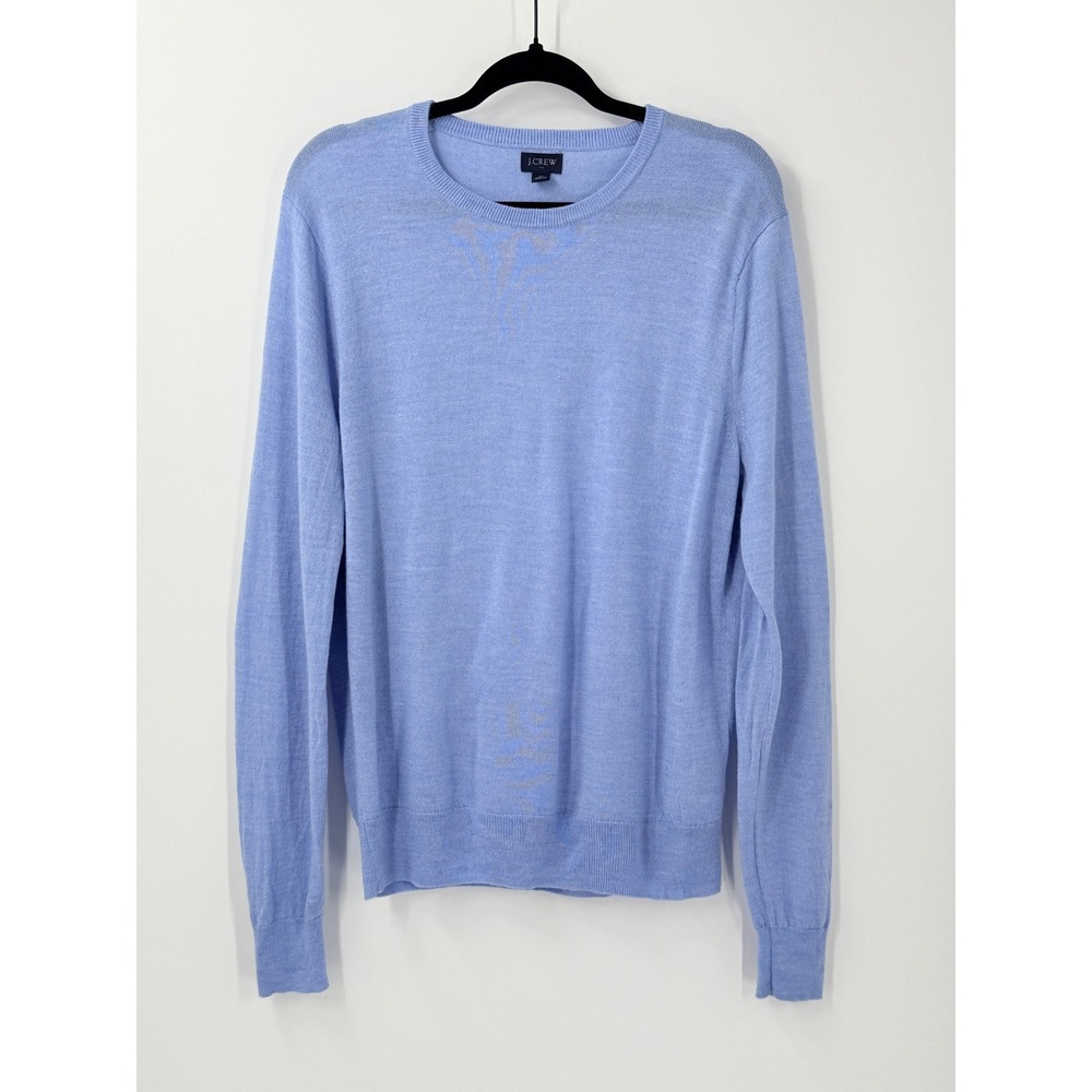 J Crew Sweater Mens M Blue Merino Wool Preppy Heritage Office Business Academia